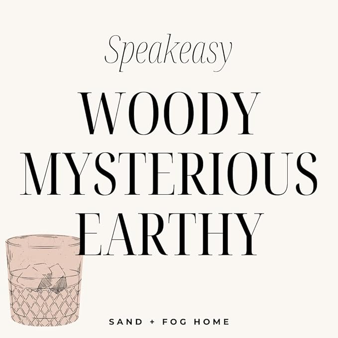 Whiskey & Leather Scented Candle - Speakeasy – Additional Scents and Sizes – 100% Cotton Lead-Free Wick - Luxury Air Freshening Jar Candles - Perfect Home Decor – 16oz