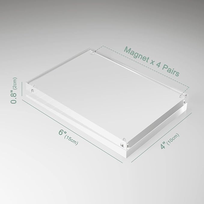 SYNTRIFIC 4x6 Acrylic Picture Frame 5 Pack,10+10mm Thickness Acrylic Frame,Freestanding Double Sided Frames Lucite Frameless Transparent Gift for Desktop Display