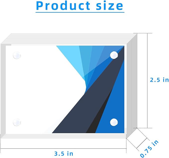 Acrylic Business Card Frame 2.5x3.5 Acrylic Picture Frame Clear Double Sided Frameless Magnetic Photo Frames Block Desktop Display Stand for Office Home Decoration 20mm Thick (5 Pack)