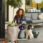 Worth 9 Gallon Tall Round Planters Set of 2-14" Dia x 21" H Stone Finish Flower Pots Indoor Decorative Container Garden Patio Unbreakable Beige