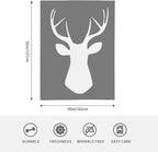 HGOD DESIGNS Deer Flannel Fleece Bed Blanket 40 x 50 inch Woodland Deer Head Throw Blanket Lightweight Cozy Plush Blanket for Bedroom Living Rooms Sofa Couch