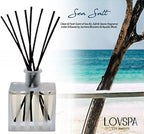 LOVSPA Reed Diffuser Set, Sea Salt Scented Oil Diffuser with Sticks, Home Fragrance Accessories for Bathroom Shelf Decor, Aroma Diffusers for Home or Office Desk, USA Made