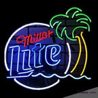 Neon Signs for Wall Decor MeiLi 20x24inch Lite Palm Tree Sign Light With Dimmer Man Cave Bar Pub Beer Gift Lamp Neon Glass Tubing