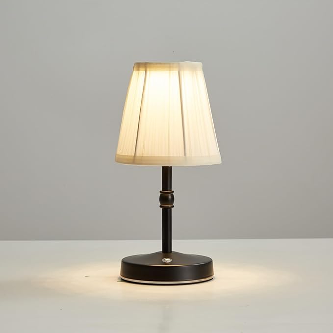 5W LED Cordless Mini Lamp,3000 mah Battery Operated Lamps,3 Color Temperature Dimmable Table Light,Small Rechargeable Lamp,Kitchen Lamps countertop,Restaurant (Black)