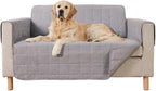 GORILLA GRIP Patented Waterproof Slip-Resistant 50” Loveseat Protector Cover, for Leather or Fabric Couch Cushion, Large Microsuede Furniture Covers Dogs Pets Machine Washable Slipcover, Gray