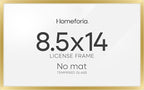 Homeforia 8.5x14 Marriage License Frame Gold, High End Metal 8.5 x 14 Marriage Certificate Frames, 8.5by14 Picture Frame for Wall & Tabletop, 8.5 by 14 Photo Frames, Tempered Glass, Wall Kit, Set of 1