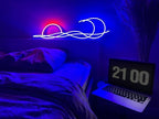 LED Decorative Lights USB Mountains Sunrise Sunset Led Neon Signs Home Decoration Wall Art Holiday Gift Brightness Adjustable 16.5''x9.5''