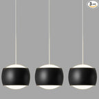 Modern LED Dimmable Pendant Light fixtures,Mini Island Pendant Lighting for Kitchen Island Dinning Room,Bedroom,Bar, Kitchen Island Ceiling Hanging Light Fixtures(black-3-Pack)