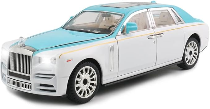 1/24 Diecast Car Model Rolls-Royce Phantom Toy Car, Alloy Collectible Phantom Replica Pull Back Model Car Vehicles with Sound and Light for Kids Boys Girls Birthday Gift