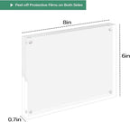 Golden State Art 6x8 Acrylic Picture Frames 5 Pack, Frameless Clear Photo Frame, Double Sided Freestanding, Tabletop Display for Home Office Desk