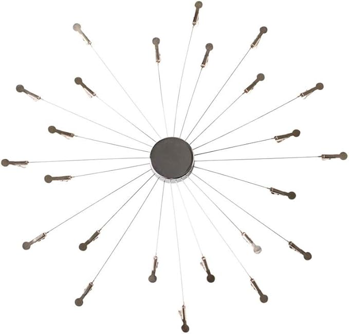 Mollytek Hanging Photo Display Wall Décor Magnetic Collage Board Clip Photo Holder Wall Picture Holder with 24 Clips for Hanging Prints, Instax, Polaroid, Holiday Cards, Artwork(Wall-Mounted)