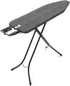 Brabantia Size B Ironing Board (49x15 in) 7 Height Options, Adjustable Steam Iron Rest Holder (Denim Black) Non-Slip Feet, Anti-Collapse Child Locks