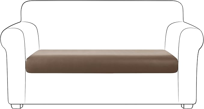 Yates Home PU Leather Couch Sofa Cushion Slipcover Water-Proof Elastic Chair RV Seat Covers Sofa Furniture Protector Slip Cover for Settee Seater Replacement in Living Room（Loveseat, Camel）