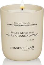M&SENSE Natural Soy Candle| Vanilla Sandalwood | 5.3 oz | Minimalist Scented Candle for Relaxation, Gifting, Home Décor | for Bedroom, Office, Party Small