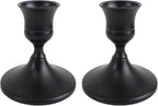 Vintage Black Taper Candle Holders Set of 2, Metal Candlestick Holders Elegant Handcrafted Décor for Weddings, Dining & Meditation,Table Centerpiece, Party, Christmas Decoration or Home Decor
