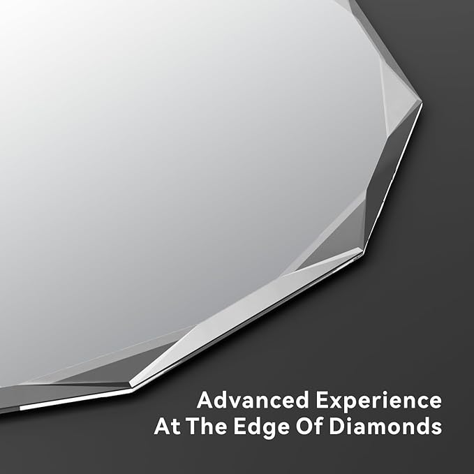 Single Beveled Edge Circle Mirror Frameless Wall Mount Bathroom Vanity Mirror, 30”