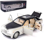 EROCK Exquisite car Model 1/24 Rolls-Royce Phantom Model Car,Zinc Alloy Pull Back Toy car with Sound and Light for Kids Boy Girl Gift. (White)