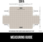 GORILLA GRIP Patented Waterproof Slip-Resistant 70” Sofa Protector Cover, for Leather or Fabric Couch Cushion, Large Microsuede Furniture Covers Dogs Pets Machine Washable Slipcover, Taupe