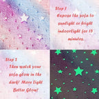 Toddler Chair, Glow in The Dark Kids Sofa Bean Bag Chair for Kids Children Couch Toddler Mini Sofa Armchair for Children, Lightweight Children Sofa Chairs (Rainbow Pink)