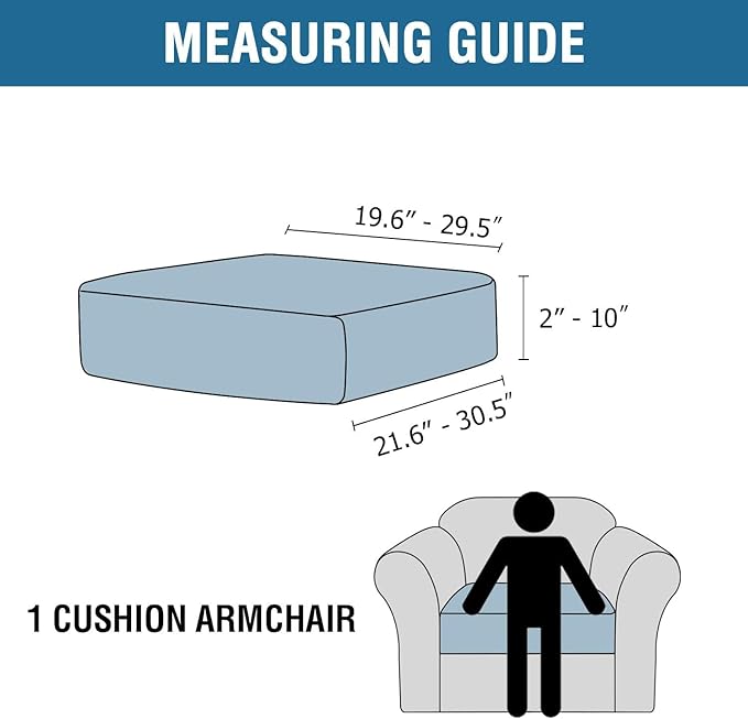 H.VERSAILTEX Velvet Stretch Couch Cushion Cover Plush Cushion Slipcover for Chair Cushion Furniture Protector Seat Cushion Sofa Cover (1 Piece Armchair Cushion Covers, Burnt Brick)