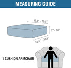 H.VERSAILTEX Velvet Stretch Couch Cushion Cover Plush Cushion Slipcover for Chair Cushion Furniture Protector Seat Cushion Sofa Cover (1 Piece Armchair Cushion Covers, Burnt Brick)