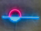 LED Decorative Lights USB Mountains Sunrise Sunset Led Neon Signs Home Decoration Wall Art Holiday Gift Brightness Adjustable 16.5''x9.5''