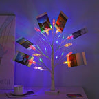 2 Pack Money Tree Gift Card Holder- DIY Birch Tree Lamp with 12 Clips and 24 Twig LEDs, Display Money Cash Photo for Birthday Christmas Home Party Festival Wedding (Coloured 2Pack)