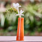 Chive - Set of 6 Galaxy, Small Cylinder Ceramic Bud Flower Vase, Unique Single Flower Decorative Floral Vase for Home Decor, Bulk (Orange)
