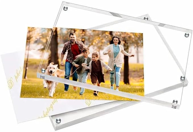 4x6 Acrylic Frames 20 Pack, 20mm Double Sided Magnetic Picture Frames 20% Thicker Block Clear Picture Frames Wedding Table Numbers for Desk Desktop Display Pictures Holder