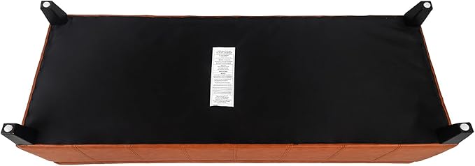 Joveco 51 Inch Storage Ottoman Bench,Tufted Leather Storage Bench for Bedroom (51”,Dark Orange)