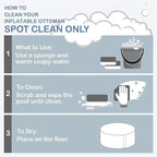 LVTXIII Outdoor/Indoor Inflatable Ottoman, 31"x31"x14" Patio Footrest Stool, Portable Round Pouf Ottoman for Patio Garden, Camping or Home Decoration, Palm Blue