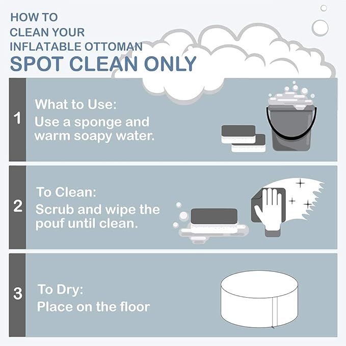 LVTXIII Outdoor/Indoor Inflatable Ottoman, 31"x31"x14" Patio Footrest Stool, Portable Round Pouf Ottoman for Patio Garden, Camping or Home Decoration, Palm Blue