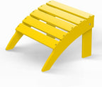 GREENVINES Adirondack-Ottoman | HDPE Plastic | Outdoor Footrest | All Weather | Foot Rest | Foot Stool | Yellow | for Adirondack Chair | for Patio Backyard Pool