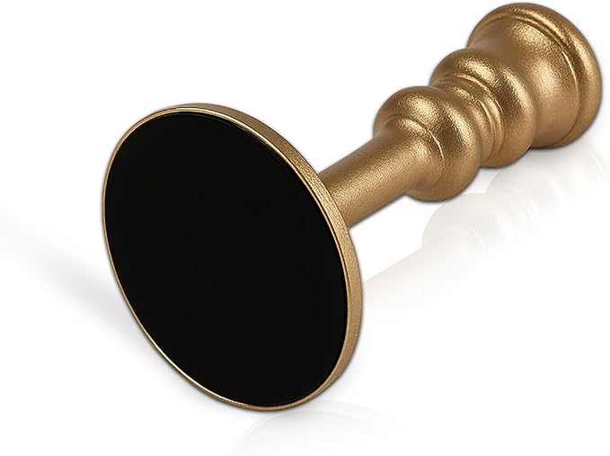 3-Piece Metal Candle Holders Set - Heavy Duty Alloy Taper Candlesticks for Table Centerpiece, Christmas, Dinner Party, Vintage Home Decor - 5-7.5 -10.3Inch Tall, Antique Gold Finish (Gold)