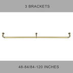 Room Darkening Curtain Rod, Wrap Around Design, Extra-Thick 1-Inch Diameter Single Drapery Rod, Extendable Metal Rod Set for the Blackout Curtains and Sheer (Antique Bronze, 48-84")