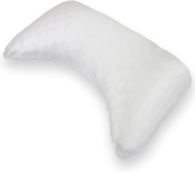 Honeydew Organic Silk Side Pillow Curved Pillowcase - The Ultimate Luxury Pillowcase to Reduce Wrinkles and Improve Skin and Hair Health - King Size (Powdered Sugar White)