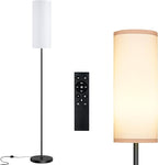 PARTPHONER Modern Floor Lamp with Remote Control - Stepless Dimmable LED Bulb, Adjustable Color Temperature & Brightness, Minimalist Tall Lamp for Living Room, Bedroom, Office, White
