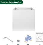 White Outdoor Planter Square Steel Planters Galvanized Steel Planter Box Indoor Metal Large Planters Cube Heavy Duty Flower Pot 20 Inch Modern Commercial Residential for Trees Patio Deck Yard Garden