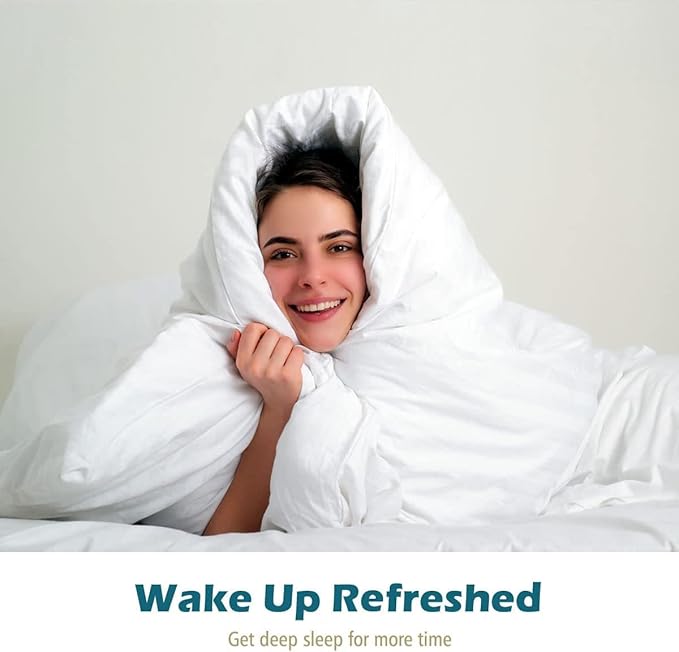 Cobnom® Luxury Organic Feather Down Comforter Twin Size, All-Season Duvet Insert, Fluffy High Fill-Power Down Feather Filled, 100% Cotton Cover, Medium Warm, Ivory White, 68x90 Inch