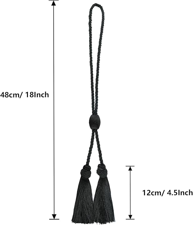 Curtain Tiebacks with Tassel,Modern Rope Window Curtain Ties Backs for Draperies, Outdoor Elegant Decorative Curtain Holdbacks