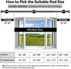 Heavy Duty Curtain Rod 32-150 Inch, 1 Inch Adjustable Curtain Rods for Windows, Extra Long Window Treatment Rods with Aluminium Finials, Easy Installation
