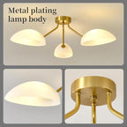 31.5”Gold-Plated Modern Ceiling Light Chandelier Light Fixture for Bedroom and Living Room Ceiling - Adjustable Light and Color with Acrylic lampshade - Sputnik Ceiling Light