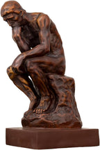 【9.5" Pure Bronze Statue】 The Thinker Bronze Statue Rodin Sculpture Ornament for Home Office Decor Famous Art Craft Collection