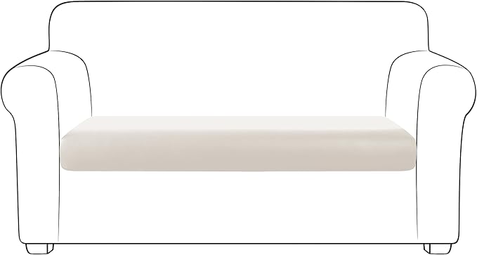 Yates Home PU Leather Couch Sofa Cushion Slipcover Water-Proof Elastic Chair RV Seat Covers Loveseat Sofa Furniture Protector Slip Cover for Settee Seater Replacement in Living Room（Loveseat, Ivory）