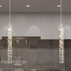 Mini 1 Light Chrome Crystal Pendant Lights,Modern Led Kitchen Island Hanging Light Fixture,Adjustable Pendant Lighting for Kitchen Island,Dimmable 2700k-6000k