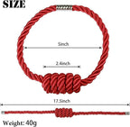 Fenghuangwu 4Pack Magnetic Curtain Tiebacks – Bohemian Style Handmade Woven Tie-Backs for Drapes,Elegant Exquisite Knot Holdbacks,Outdoor Boho & Modern Home Decor -Red