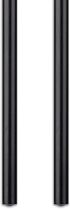 Curtain Wand - Aluminum Curtain and Drapery Pull Rod with Stainless Steel Hardware for Curtains, Draperies, and Room Divider Curtains - 48 Inches, Metallic Black - Pack of 2