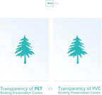 Binditek 200 Pack 8 Mil Binding Presentation Covers, Report Covers for Binding, Ultra Clear, 8-1/2 x 11 Inches, Letter Size, Square Corners, Un-Punched, Office Supplies