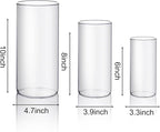 PHOSPHOR Hurricane Candle HoldersFor Pillar Candle Clear Glass Cylinder Centerpieces Vases Table Decoration Centerpiece Floral Room Decor Clear Seeded Bubbles Living Dining Kitchen 3 Pieces