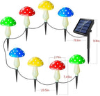 8-Pack Solar Mushroom Lights for Garden Decor, 8 Modes Waterproof Outdoor Garden Mushroom Lamp, Multi-Colored Solar LED Fairy Lights for Christmas Halloween Yard Lawn